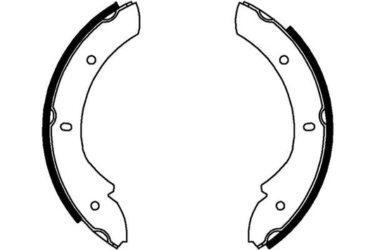 HELLA Brake Shoe Set, parking brake - H1695 - for e.g. LAND ROVER 8DA355050-101