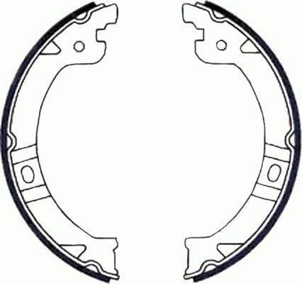 HELLA Brake Shoe Set, parking brake - H1696 - for e.g. CHRYSLER / DODGE 8DA355050-111