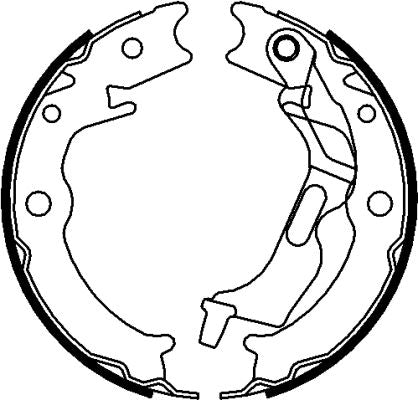 HELLA Brake Shoe Set, parking brake - H1710 - for e.g. CHEVROLET / DAEWOO 8DA355051-011