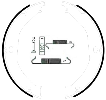 HELLA Brake Shoe Set, parking brake - H1721 - for e.g. JEEP 8DA355050-891