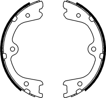 HELLA Brake Shoe Set, parking brake - H1736 - for e.g. NISSAN 8DA355050-861