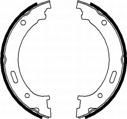 HELLA Brake Shoe Set, parking brake - H1737 - for e.g. JEEP 8DA355050-901