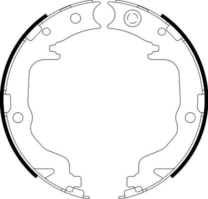 HELLA Brake Shoe Set, parking brake - H1738 - for e.g. CHRYSLER / CITROEN / DODGE / JE 8DA355050-871