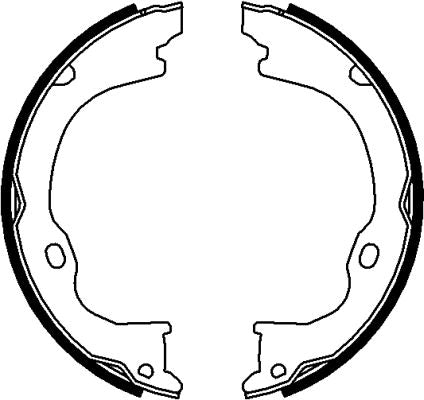 HELLA Brake Shoe Set, parking brake - H1739 - for e.g. DODGE / JEEP 8DA355050-911