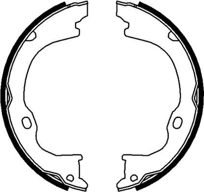 HELLA Brake Shoe Set, parking brake - H1739 - for e.g. DODGE / JEEP 8DA355050-911