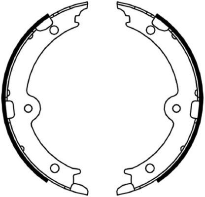 HELLA Brake Shoe Set, parking brake - H1744 - for e.g. LEXUS / TOYOTA 8DA355050-191