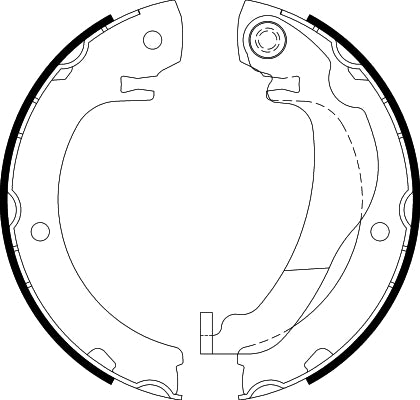HELLA Brake Shoe Set, parking brake - H1747 - for e.g. TOYOTA 8DA355051-021