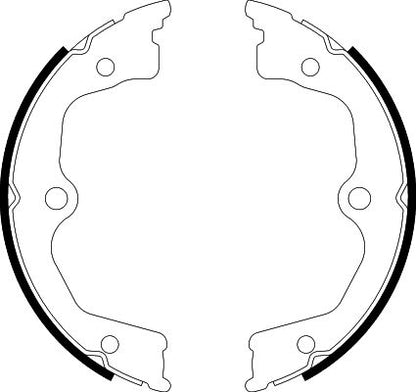HELLA Brake Shoe Set, parking brake - H1785 - for e.g. HONDA 8DA355051-071