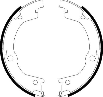 HELLA Brake Shoe Set, parking brake - H1804 - for e.g. HYUNDAI / KIA 8DA355051-111