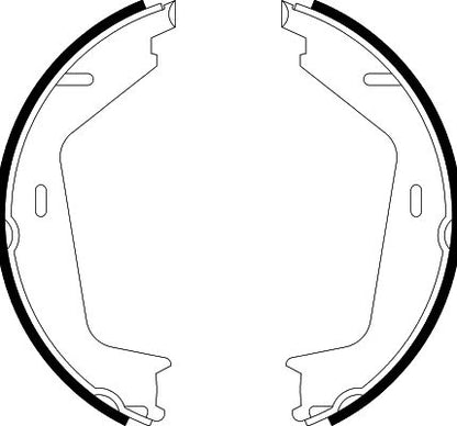 HELLA Brake Shoe Set, parking brake - H1820 - for e.g. VOLVO / VOLVO ASIA 8DA355051-161