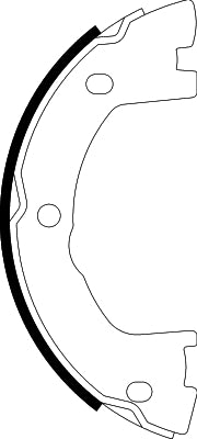 HELLA Brake Shoe Set, parking brake - H1821 - for e.g. IVECO 8DA355051-171