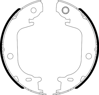 HELLA Brake Shoe Set, parking brake - H1828 - for e.g. DAIHATSU 8DA355051-201