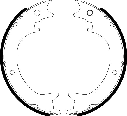 HELLA Brake Shoe Set, parking brake - H1843 - for e.g. MITSUBISHI 8DA355051-271