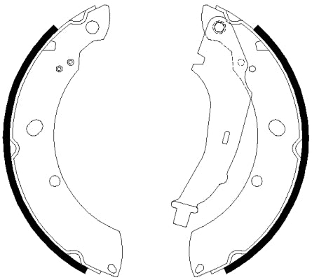 HELLA Brake Shoe Set, parking brake - H1850 - for e.g. SKODA / VOLKSWAGEN 8DA355051-311