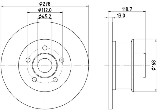 HELLA Brake Disc - 53905 - for e.g. VOLKSWAGEN 8DD355100-471