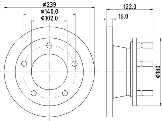 HELLA Brake Disc - 52110 - for e.g. MERCEDES-BENZ / SSANGYONG 8DD355101-471