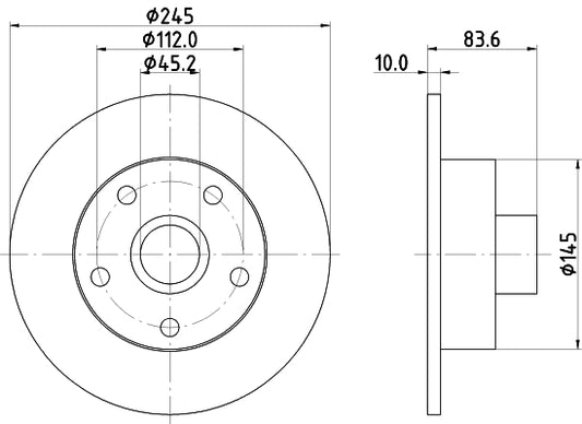 HELLA Brake Disc - 53944PRO - for e.g. AUDI 8DD355104-231
