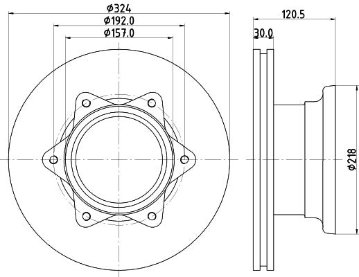 HELLA Brake Disc - 58261 - for e.g. MERCEDES-BENZ 8DD355117-551