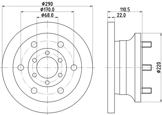 HELLA Brake Disc - 50937 - for e.g. IVECO 8DD355106-361