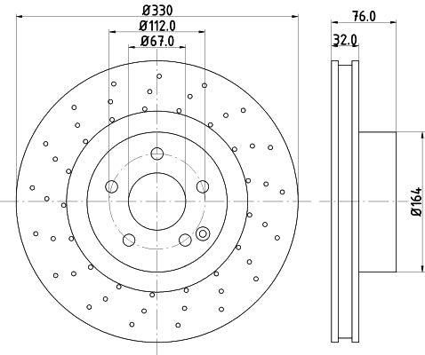 HELLA Brake Disc - 50269PRO - for e.g. MERCEDES-BENZ 8DD355106-851