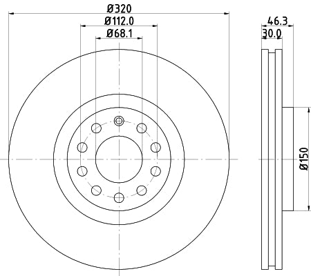 HELLA Brake Disc - 50316PRO - for e.g. AUDI / SEAT 8DD355107-631