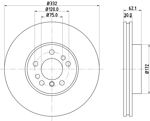 HELLA Brake Disc - 50321PRO_HC - for e.g. BMW 8DD355127-631