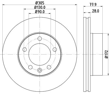 HELLA Brake Disc - 54159PRO - for e.g. NISSAN / OPEL / RENAULT / VAUXHALL 8DD355108-931