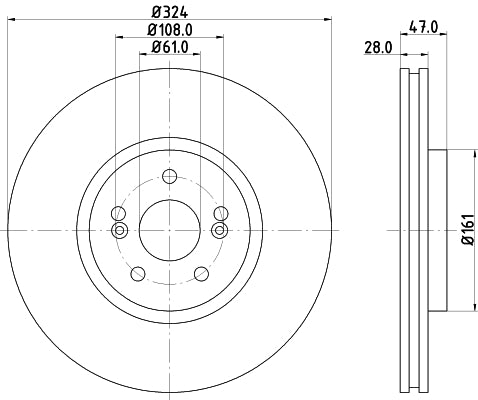 HELLA Brake Disc - 54194PRO_HC - for e.g. RENAULT 8DD355127-891