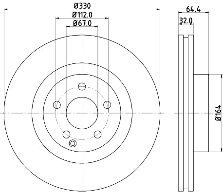 HELLA Brake Disc - 54199PRO - for e.g. MERCEDES-BENZ 8DD355109-431