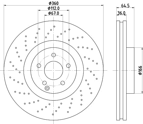 HELLA Brake Disc - 54203PRO_HC - for e.g. BRABUS / MERCEDES-BENZ 8DD355127-961