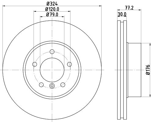 HELLA Brake Disc - 54226PRO - for e.g. BMW / DAIHATSU 8DD355109-921