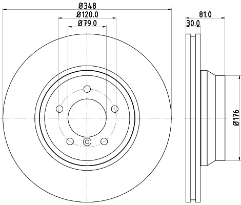 HELLA Brake Disc - 54229PRO_HC - for e.g. BMW 8DD355129-781