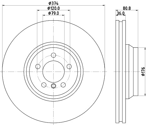 HELLA Brake Disc - 54230PRO - for e.g. BMW 8DD355110-001