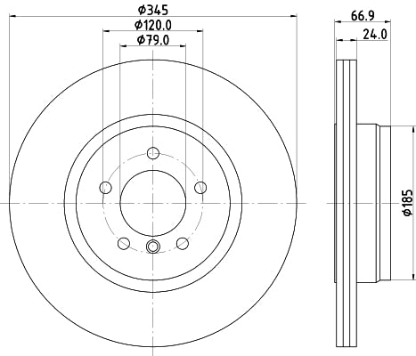HELLA Brake Disc - 54232PRO - for e.g. BMW 8DD355110-041