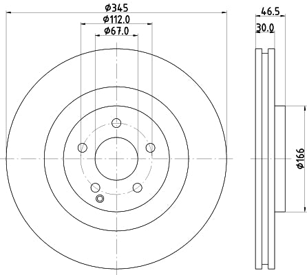 HELLA Brake Disc - 54236PRO - for e.g. MERCEDES-BENZ 8DD355110-111