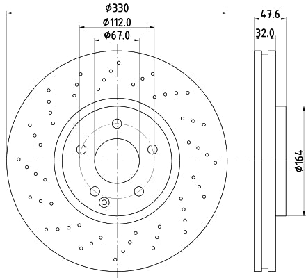HELLA Brake Disc - 54241PRO_HC - for e.g. MERCEDES-BENZ 8DD355128-151