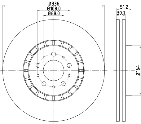 HELLA Brake Disc - 54267PRO - for e.g. VOLVO / VOLVO ASIA 8DD355110-591