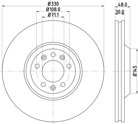 HELLA Brake Disc - 54295PRO_HC - for e.g. CITROEN / PEUGEOT 8DD355128-221
