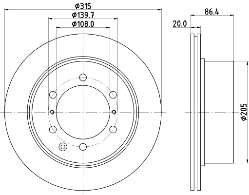 HELLA Brake Disc - 54467PRO - for e.g. HYUNDAI 8DD355118-141