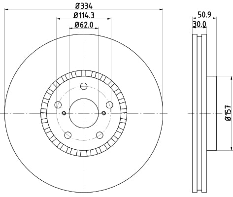HELLA Brake Disc - 54479PRO_HC - for e.g. LEXUS 8DD355129-841