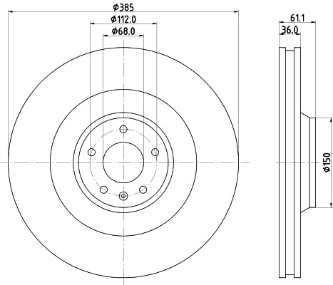 HELLA Brake Disc - 54513PRO_HC - for e.g. AUDI 8DD355129-601