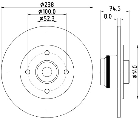 HELLA Brake Disc - 54540PRO - for e.g. RENAULT 8DD355123-351