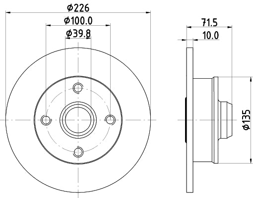 HELLA Brake Disc - 54542PRO - for e.g. SEAT / VOLKSWAGEN 8DD355113-461