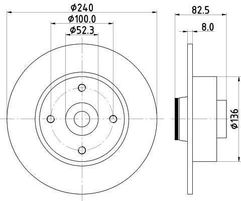 HELLA Brake Disc - 54544PRO - for e.g. NISSAN / RENAULT 8DD355123-241