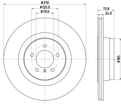 HELLA Brake Disc - 54552PRO - for e.g. BMW 8DD355120-241