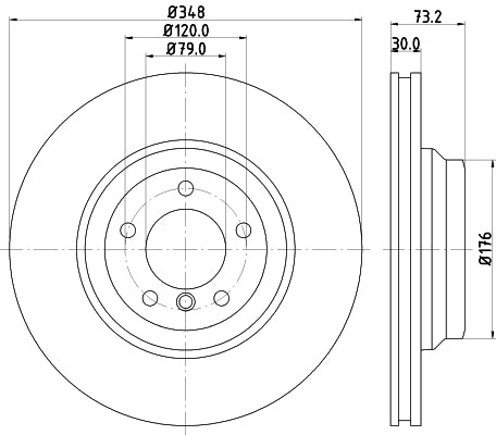 HELLA Brake Disc - 54553PRO_HC - for e.g. BMW 8DD355128-671