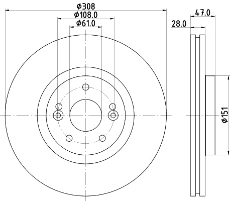 HELLA Brake Disc - 54577 - for e.g. RENAULT 8DD355113-741