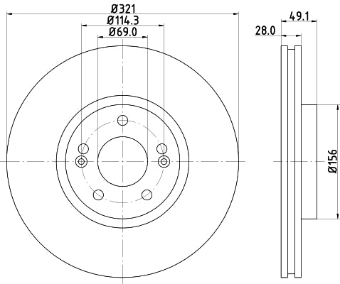 HELLA Brake Disc - 54660PRO - for e.g. HYUNDAI / KIA 8DD355118-161