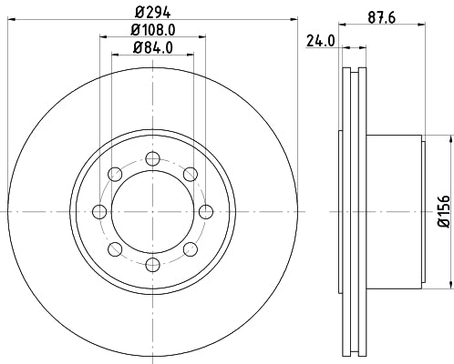 HELLA Brake Disc - 54717 - for e.g. IVECO 8DD355117-481