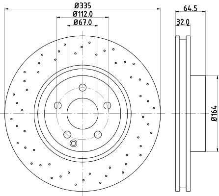 HELLA Brake Disc - 54719PRO - for e.g. BRABUS / MERCEDES-BENZ 8DD355115-011